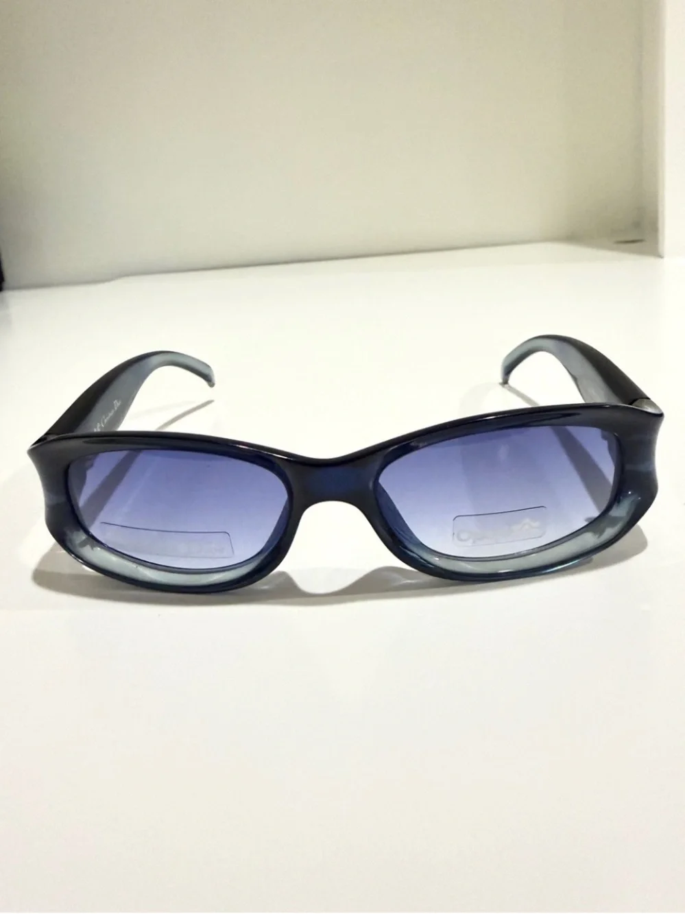 Vtg Christian Dior Chrystel 54Z Blue Gradient Sunglasses Y2K Deadstock Full Set